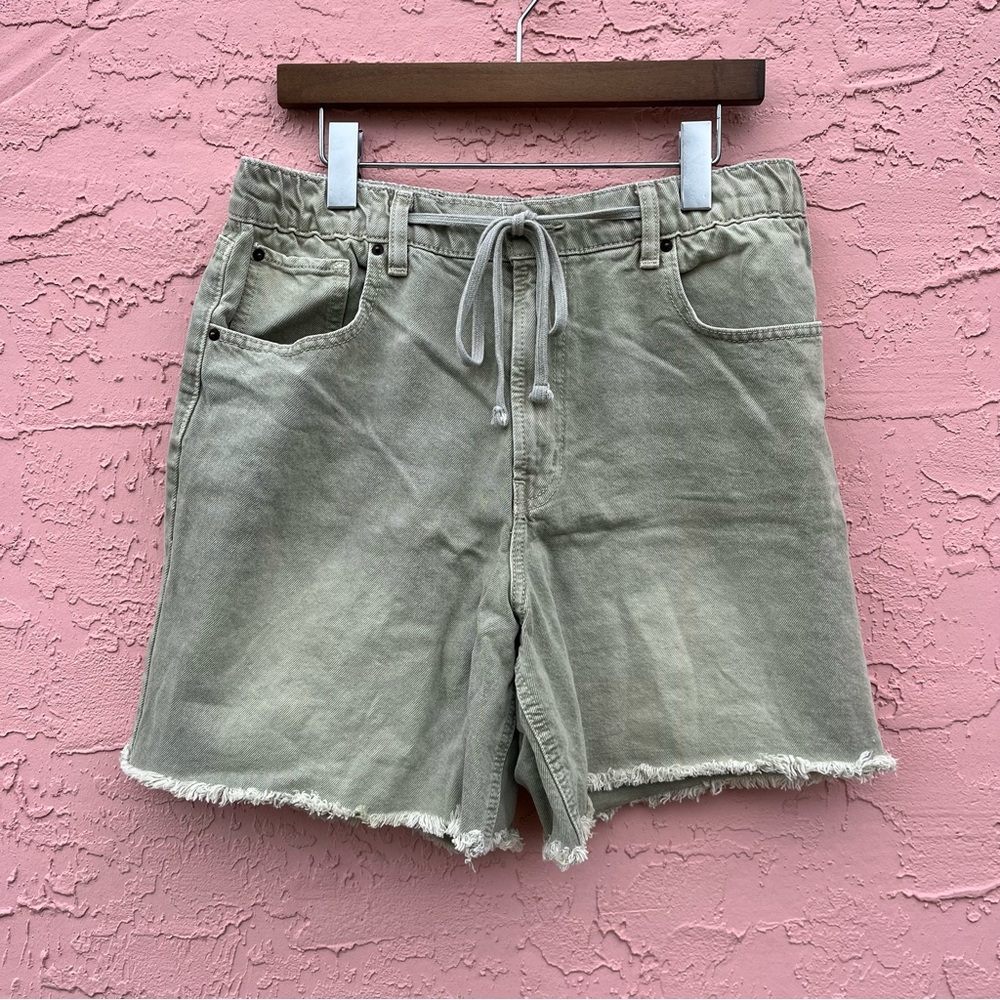 BDG Distressed Shorts Cotton Green Size Large
